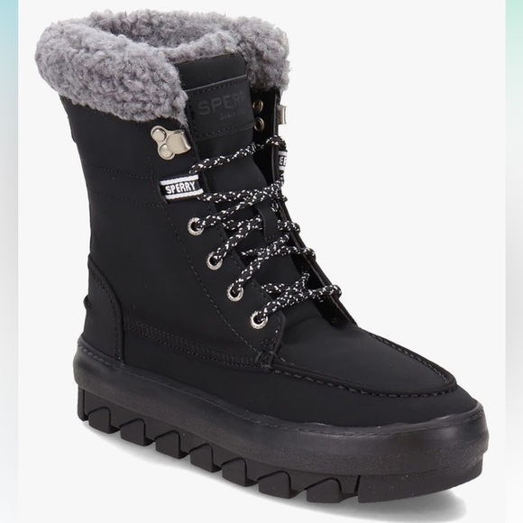 Sperry Shoes - Sperry Black Winter Lace up Black comfortable ankle boots size 5,5